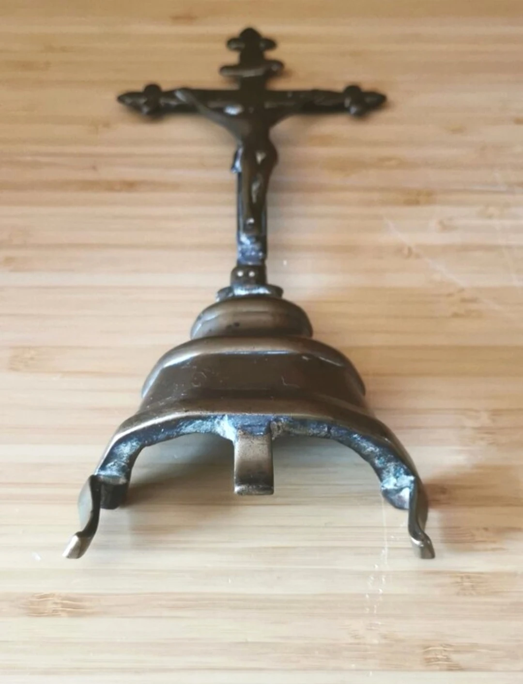 Vintage European Religious Crucifix Freestanding Cross - photo 5