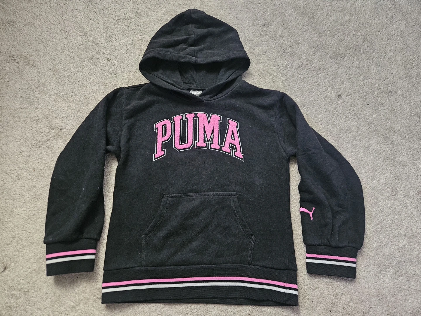 Puma Black Hoodie - Kids Size M (7/8)