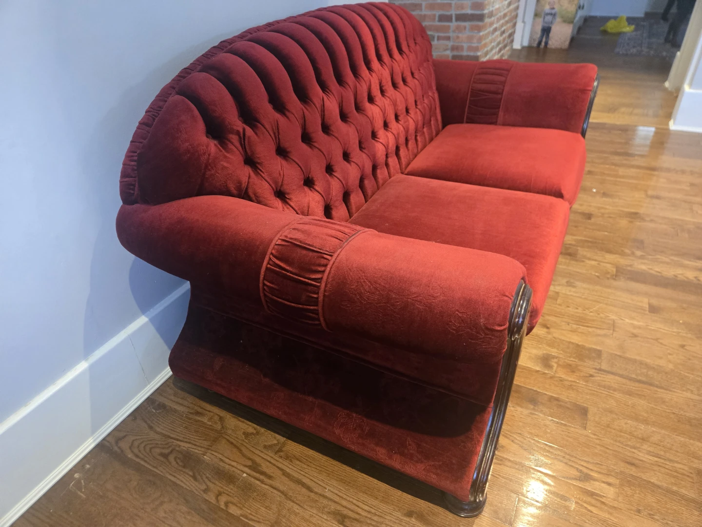3-piece sofa living room set (red velvet) - photo 4