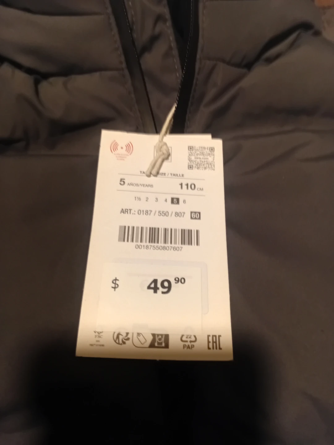 Zara Kids Hooded Puffer Jacket, Size 5 - photo 2