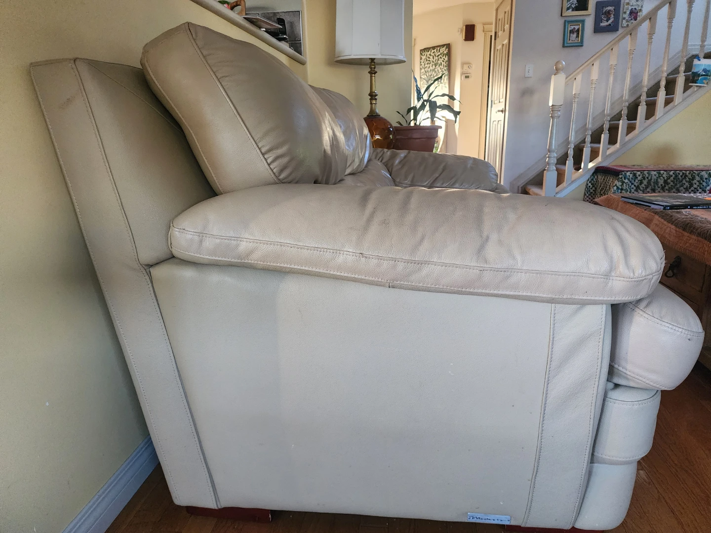 Free couch genuine leather with rips
