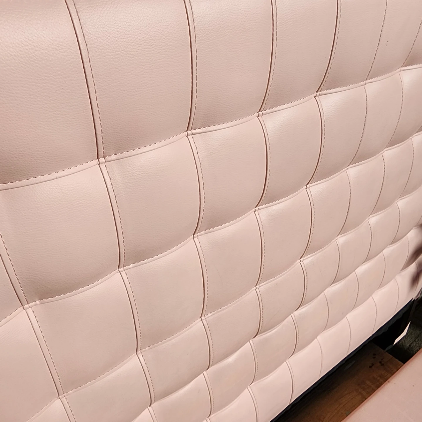 Pink Tufted Faux Leather Single Bed Frame - photo 3