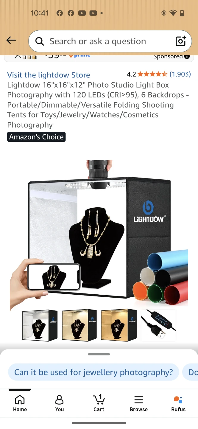 Lightdow 16x16x12 Photo Studio Light Box