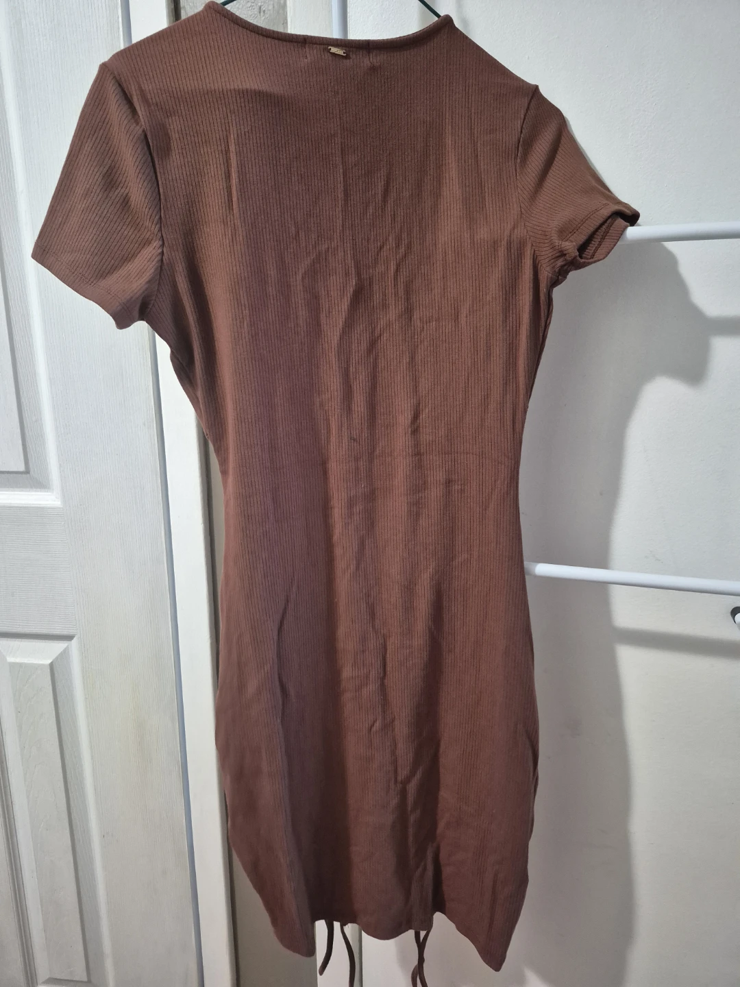Guess Hayden Ruched Dress - Brown - Size M