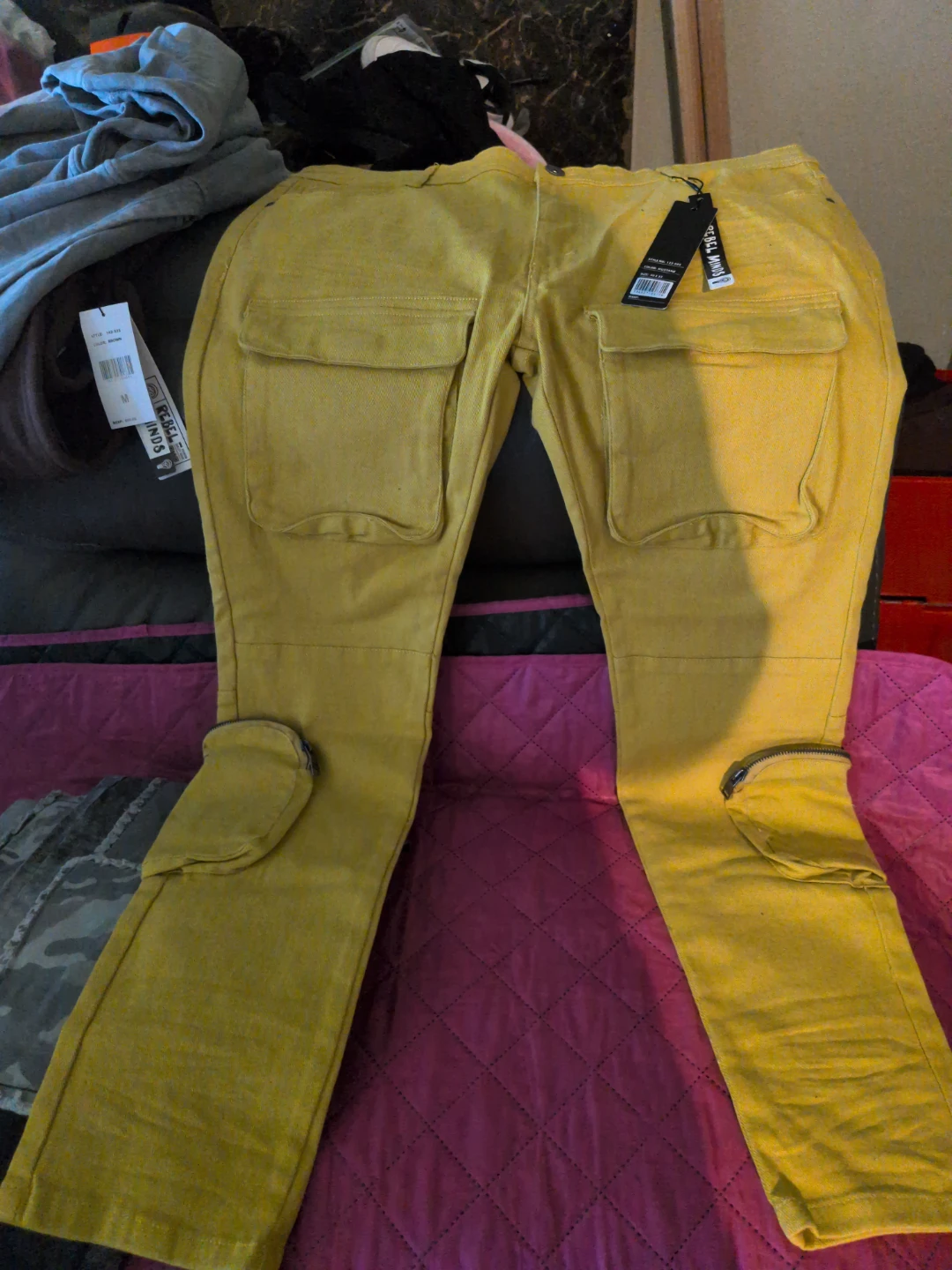 Rebel Minds Mustard Cargo Pants