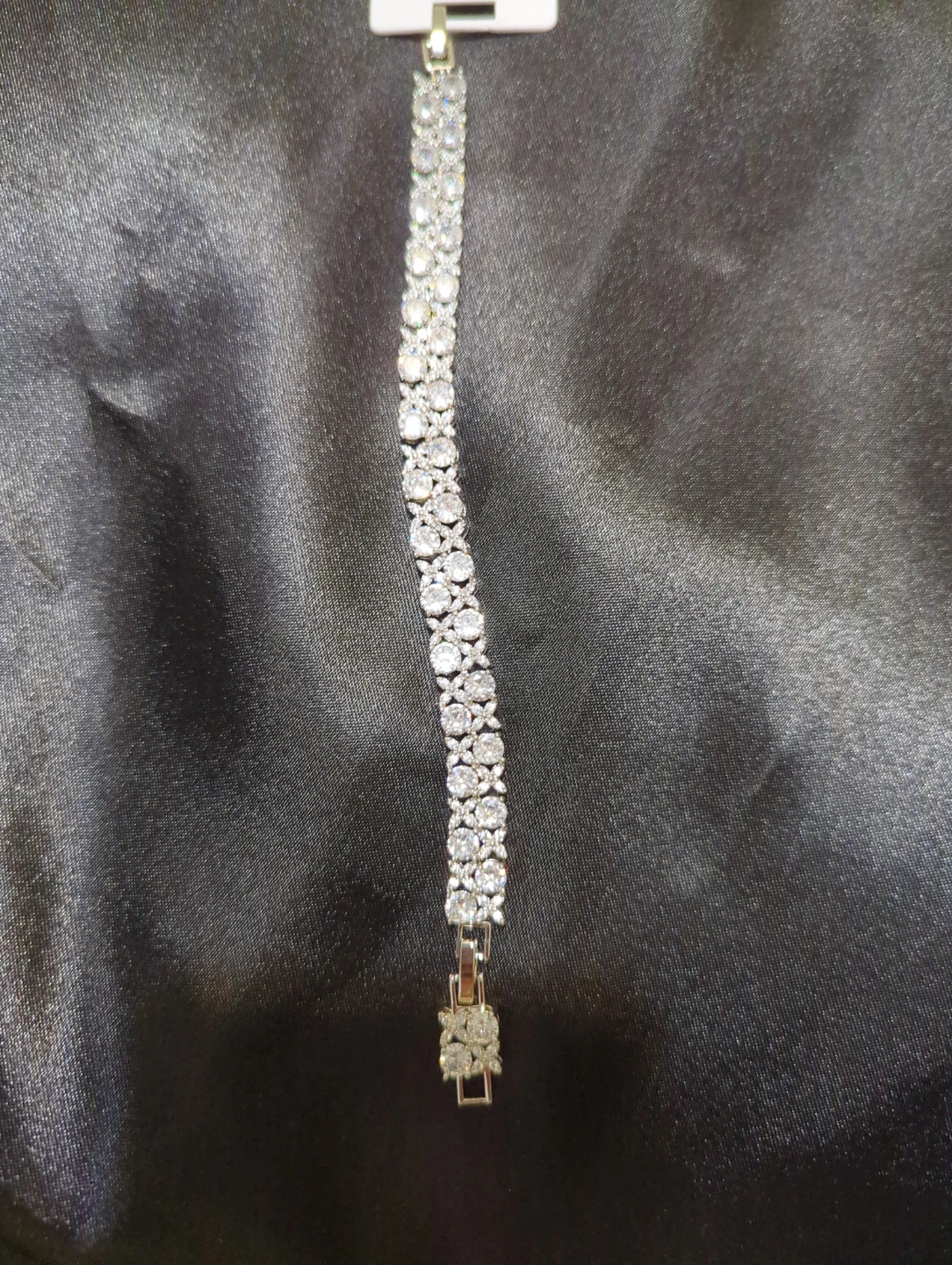 Silver-tone crystal tennis bracelet