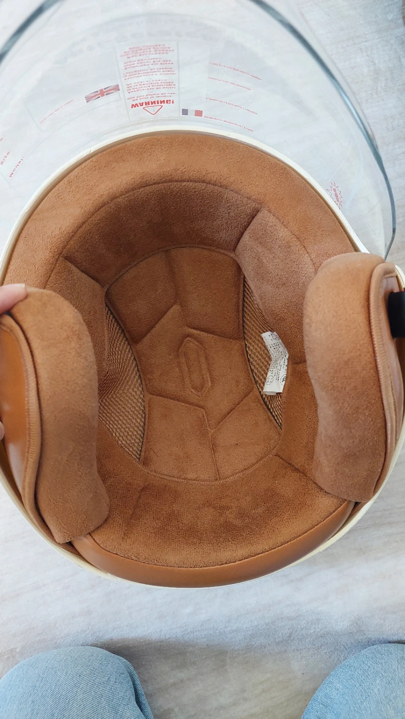 Cream Open Face Motorcycle Helmet - photo 4
