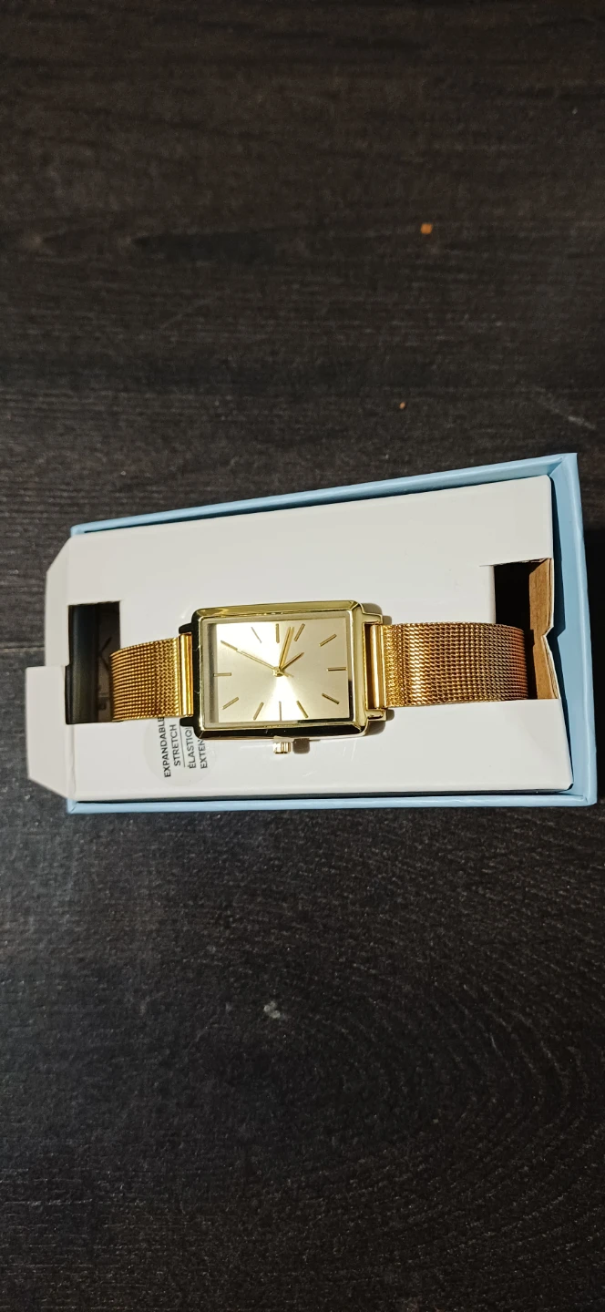 Gold Tone Mesh Band Watch