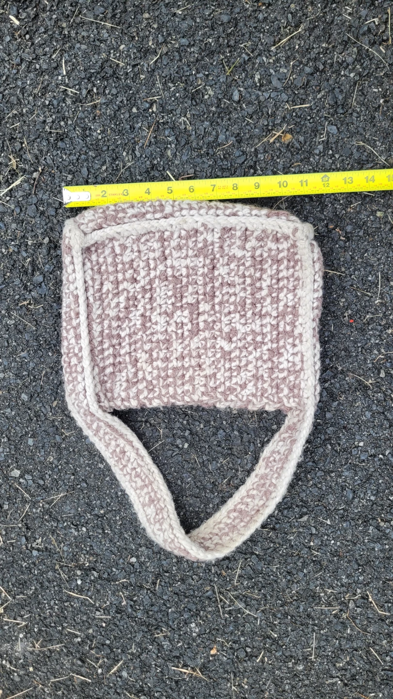 Petit sac à main crocheté beige et brun