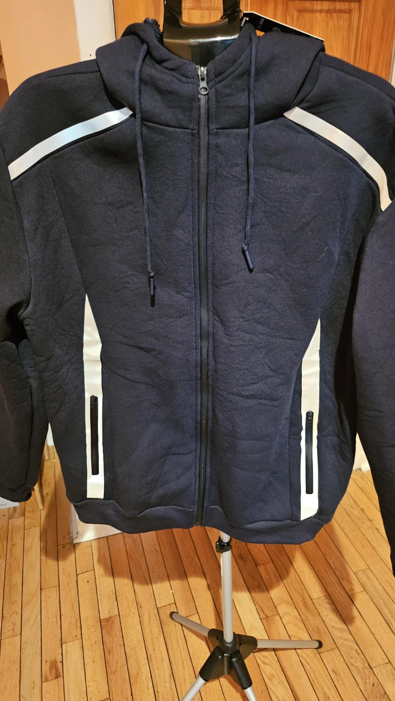 Black Full-Zip Hooded Jacket Size XL