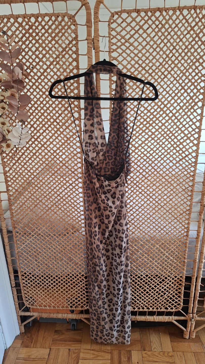 Leopard Print Mesh Maxi Dress zara - photo 2