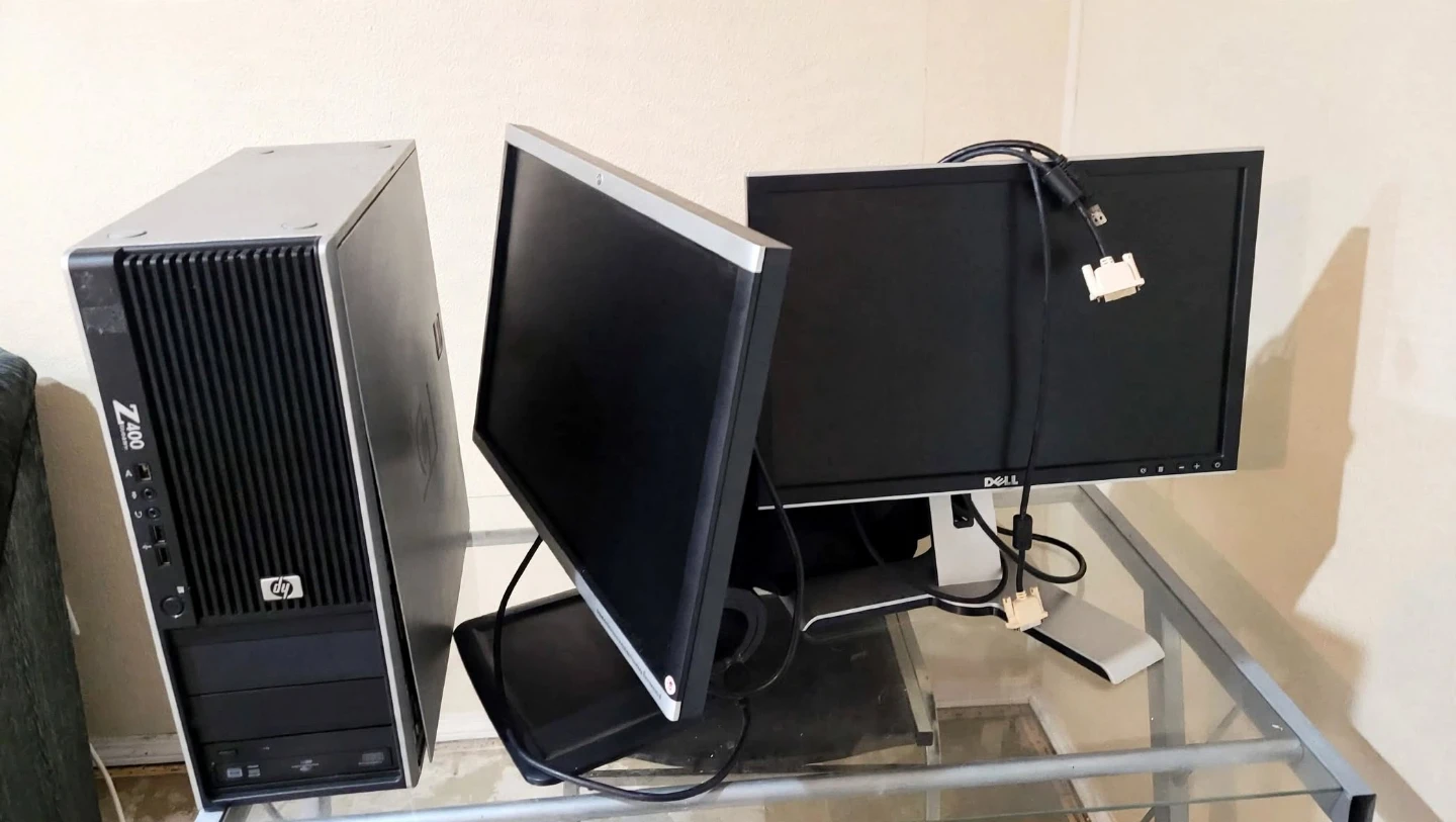 Home office computer Workstation with Two Dell Monitors