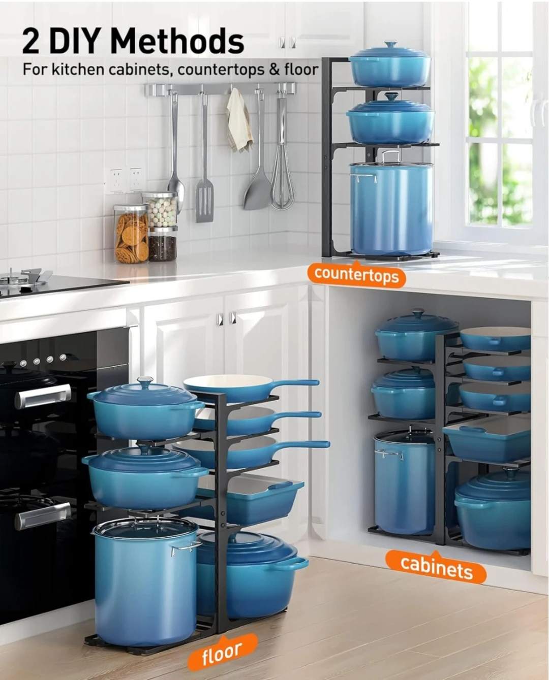 Adjustable Kitchen Pot and Pan Organizer Rack - photo 5