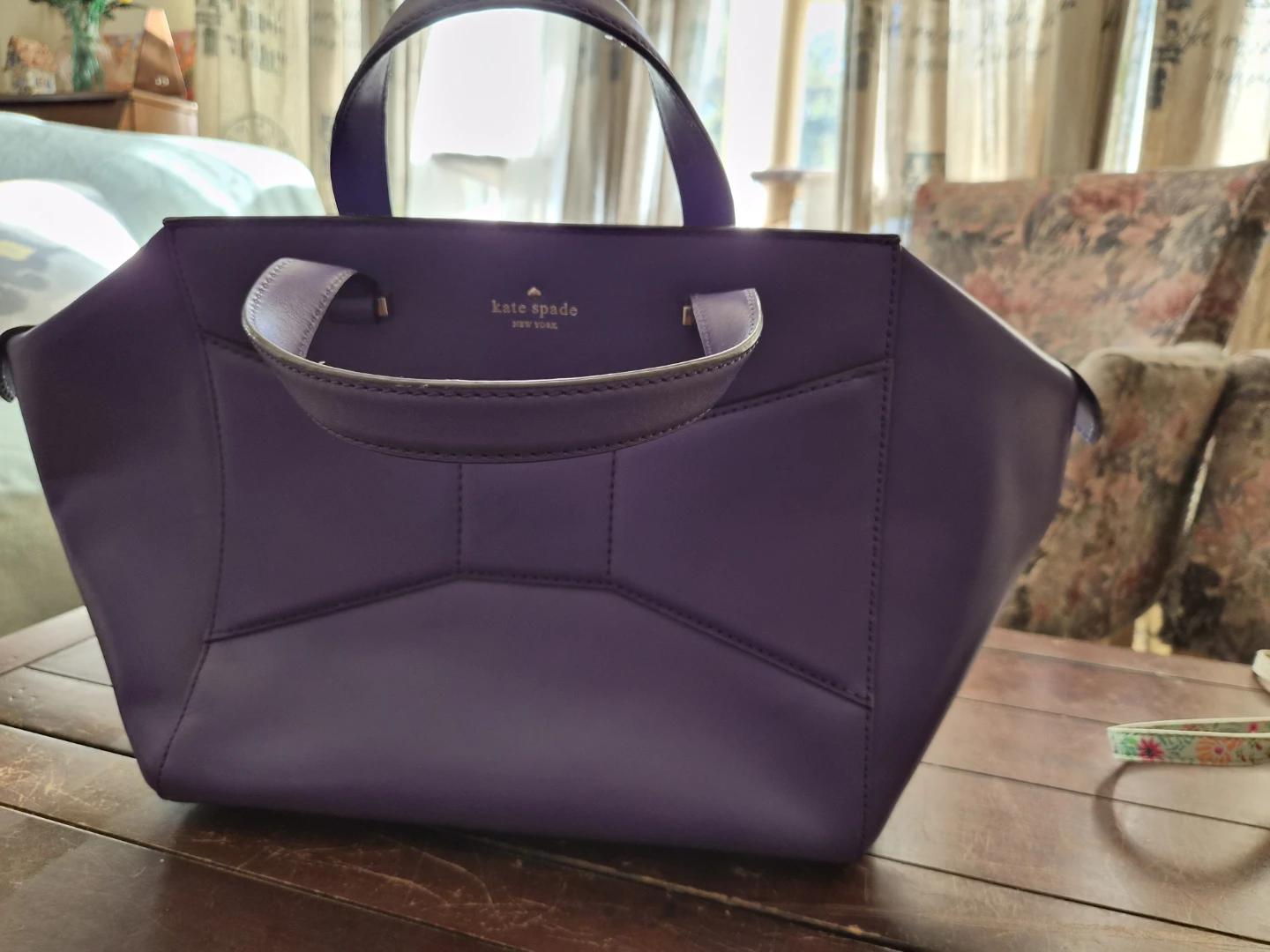 Kate Spade New York Purple Leather Tote Bag