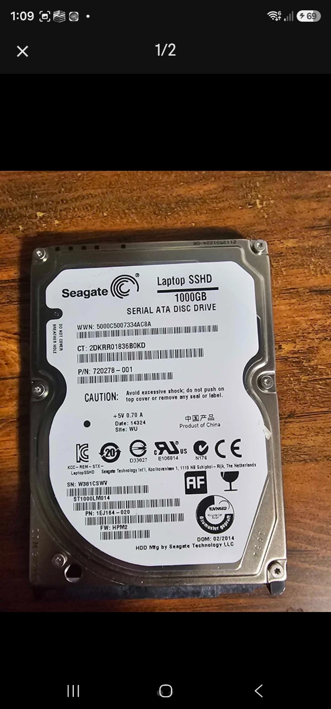 Seagate Laptop SSHD 1000GB