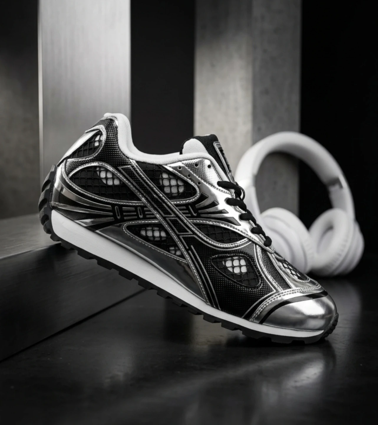 Bottega Veneta Orbit Sneakers Black and Silver - photo 5