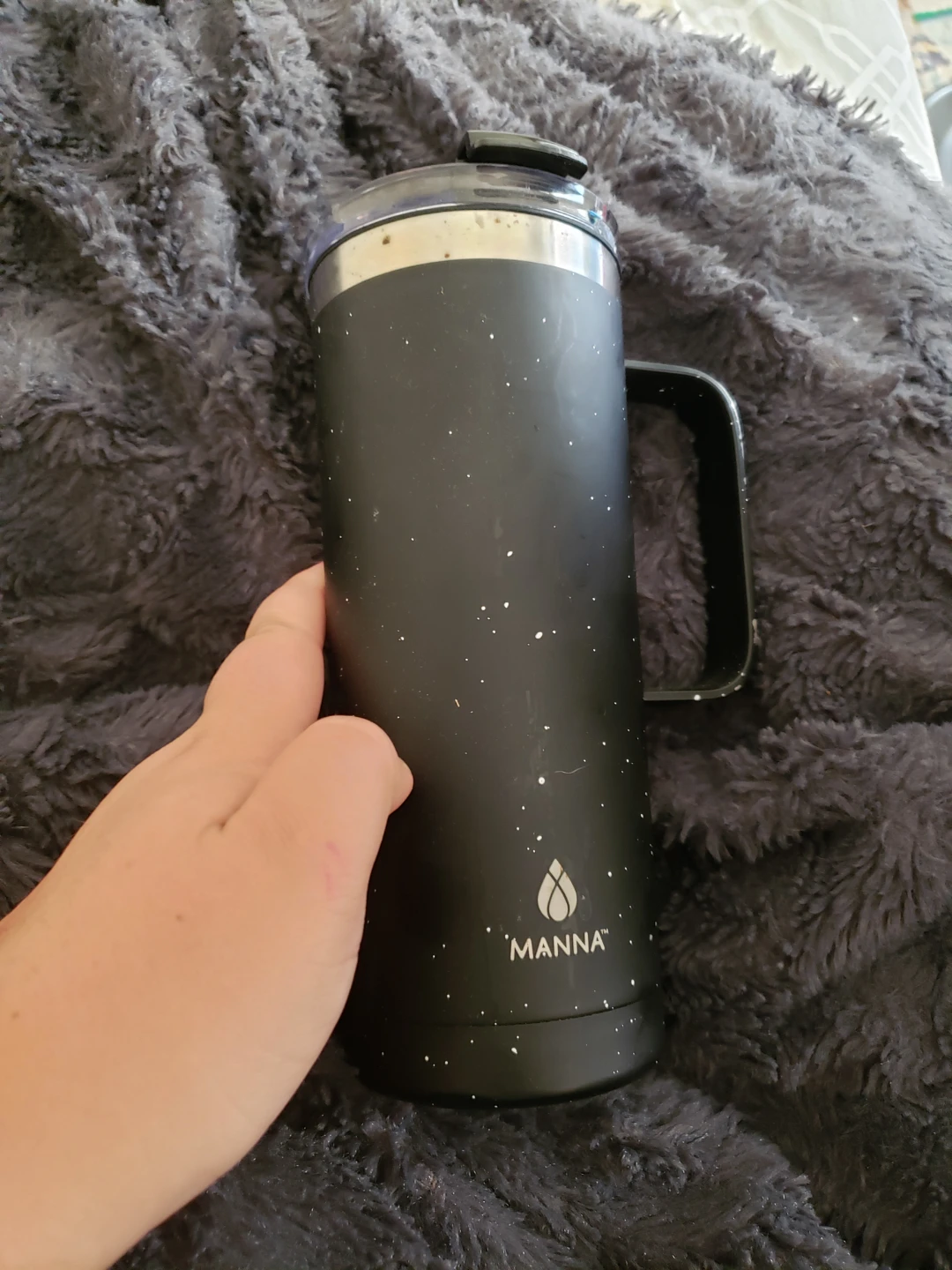 Manna Black Speckled Travel Mug