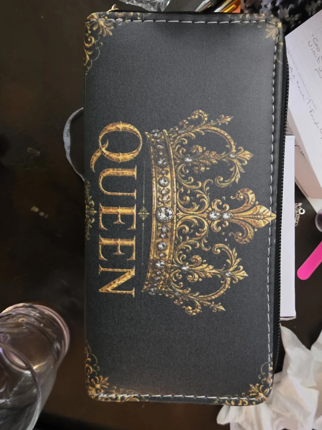 Black and gold Queen crown wallet - photo 2