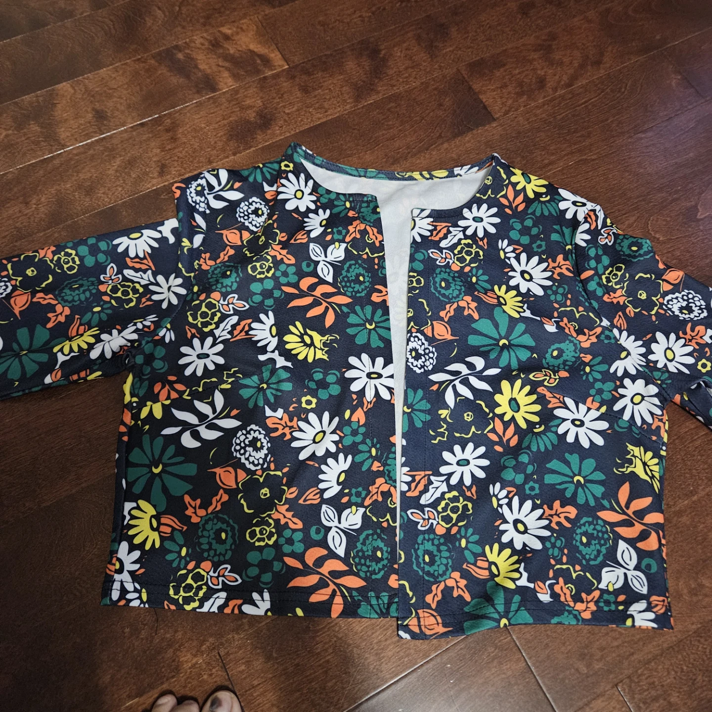 New Floral Print Open Front Jacket size large - photo 2