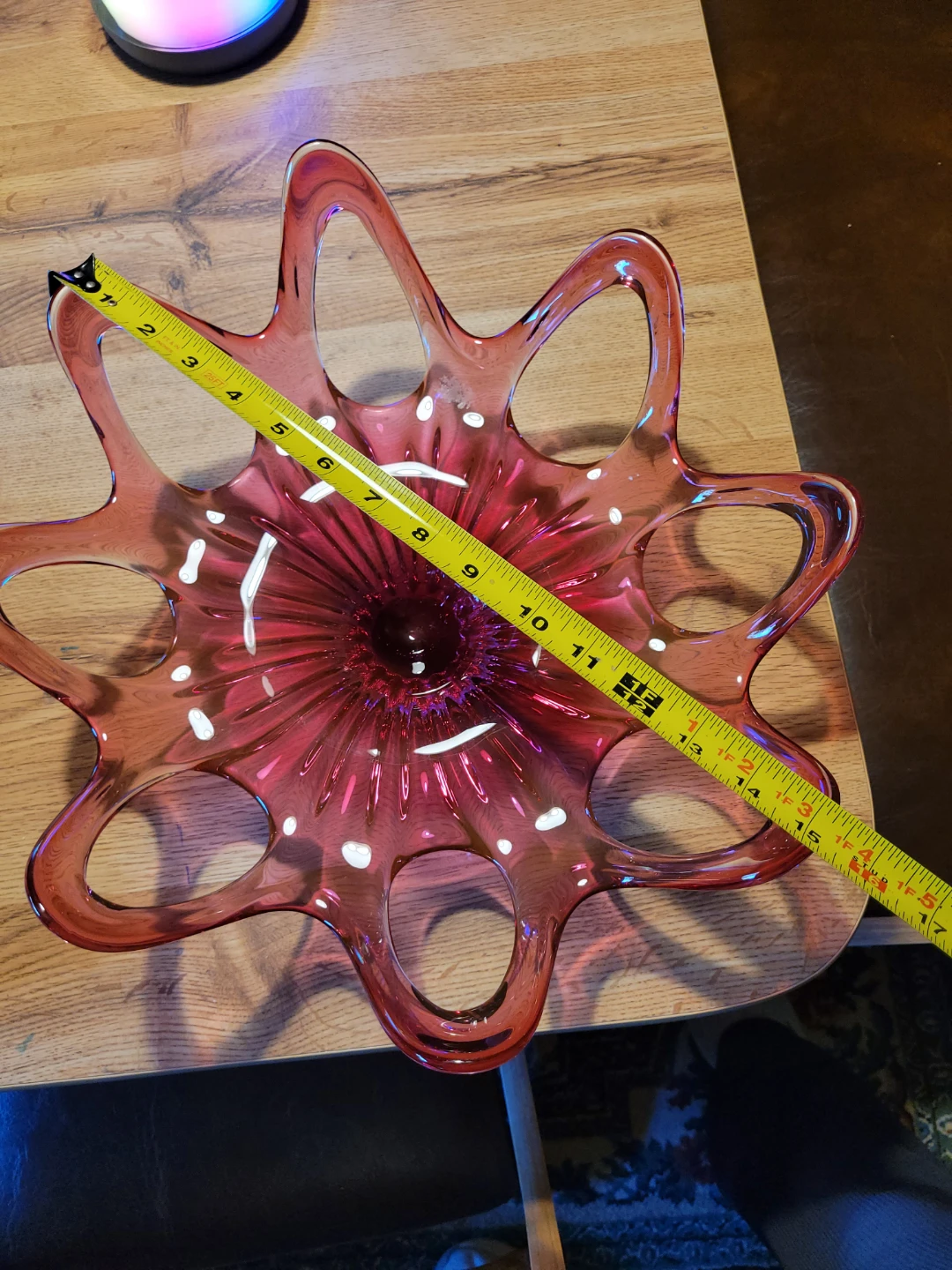 Vintage Pink Glass Starburst Bowl - photo 2
