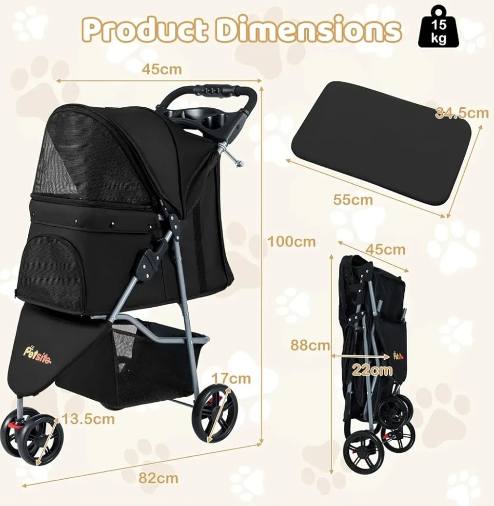 Petsite Black Pet Stroller - photo 2