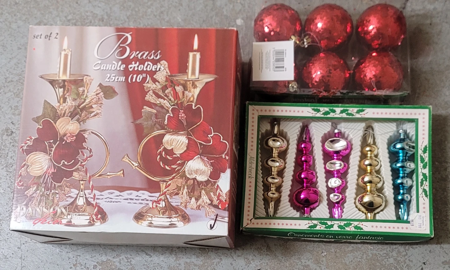 Danson Decor Brass Candle Holders and Holiday Ornaments - photo 2