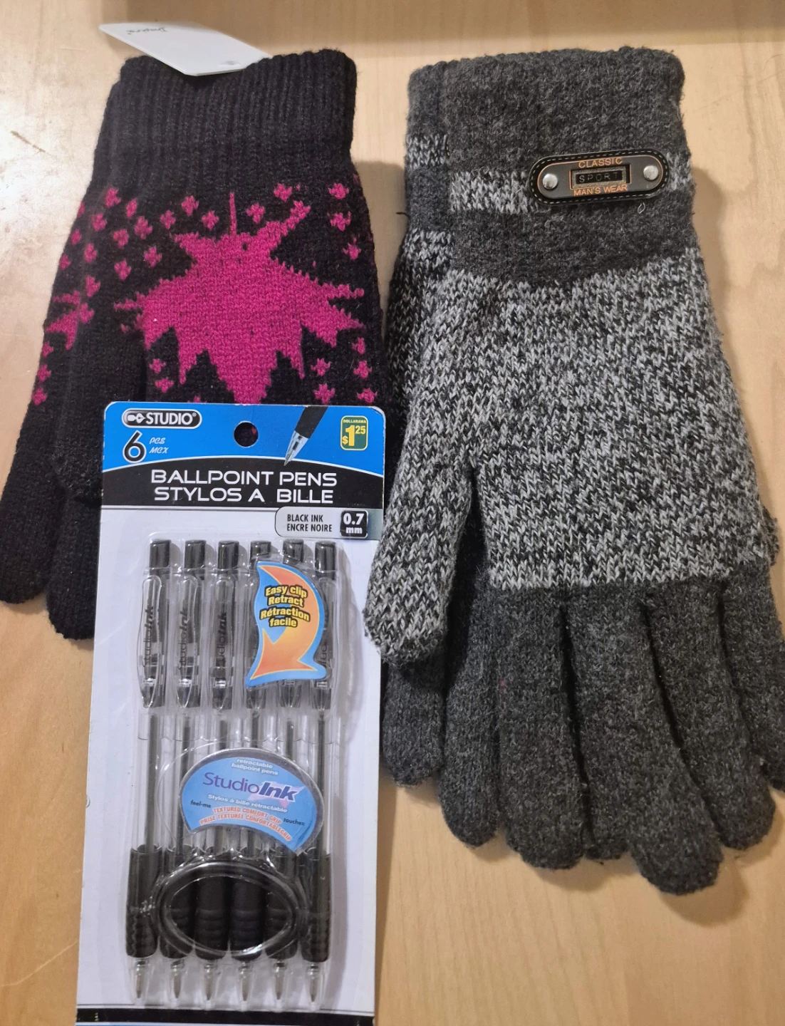 2 Pairs of Gloves and Studio Ink Pens Bundle
