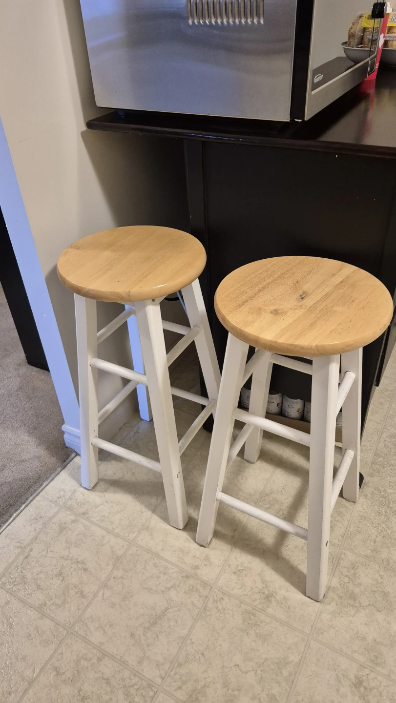 Set of Two Wooden Bar Stools