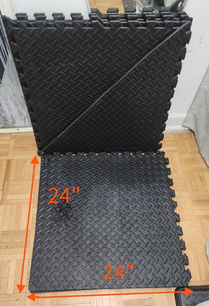 Interlocking Foam Gym Mats, 5 Square Tiles & 1 Diagonal - photo 2