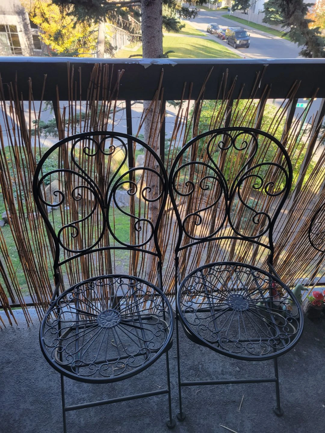 3-Piece Black Metal Bistro Set - photo 2