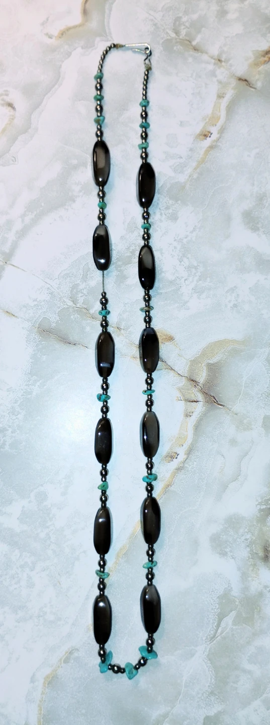 GENUINE TURQUISE AND POLISHED GEMSTONE NECKLACE - photo 2