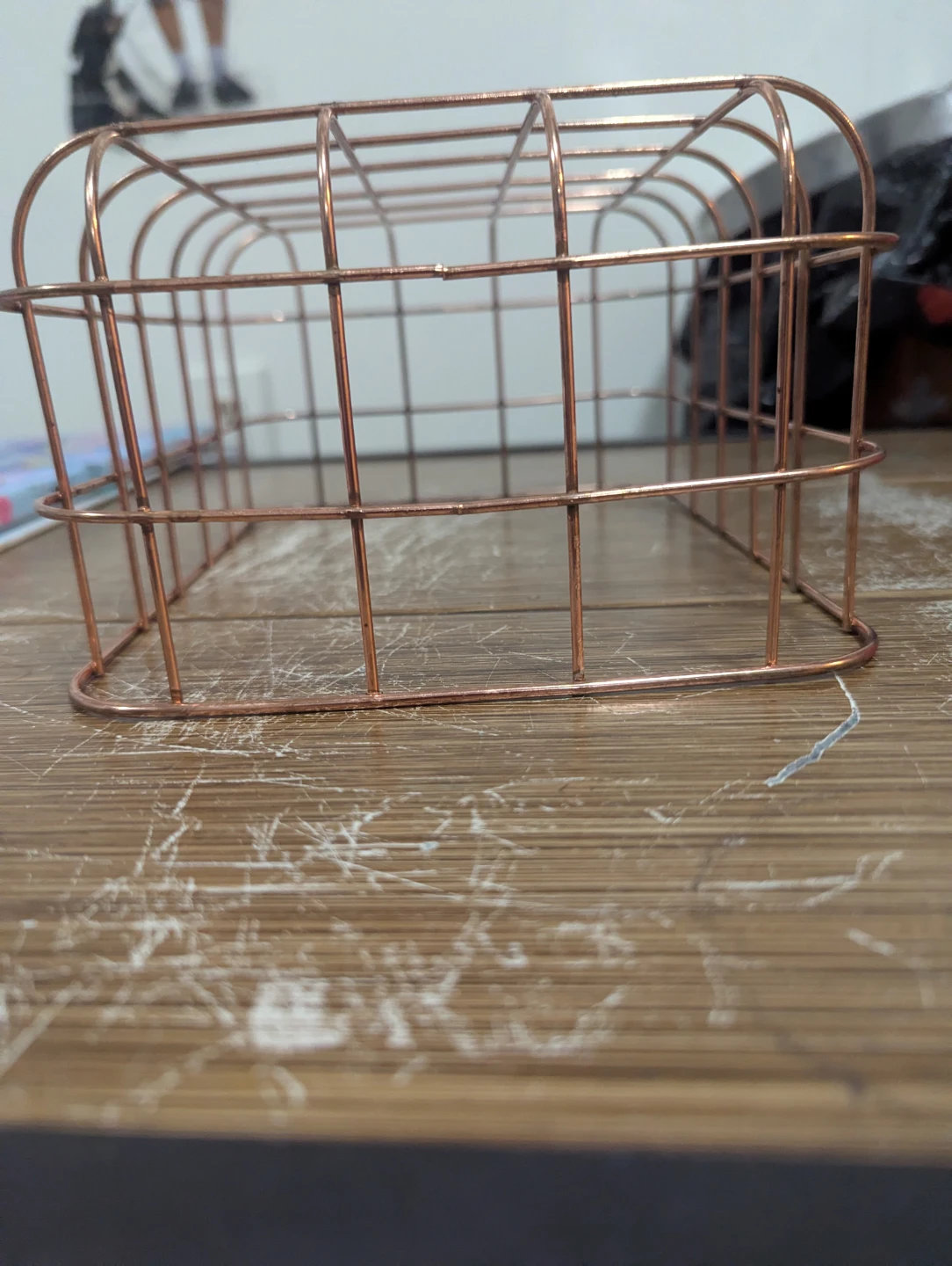 Copper-Tone Wire Storage Basket