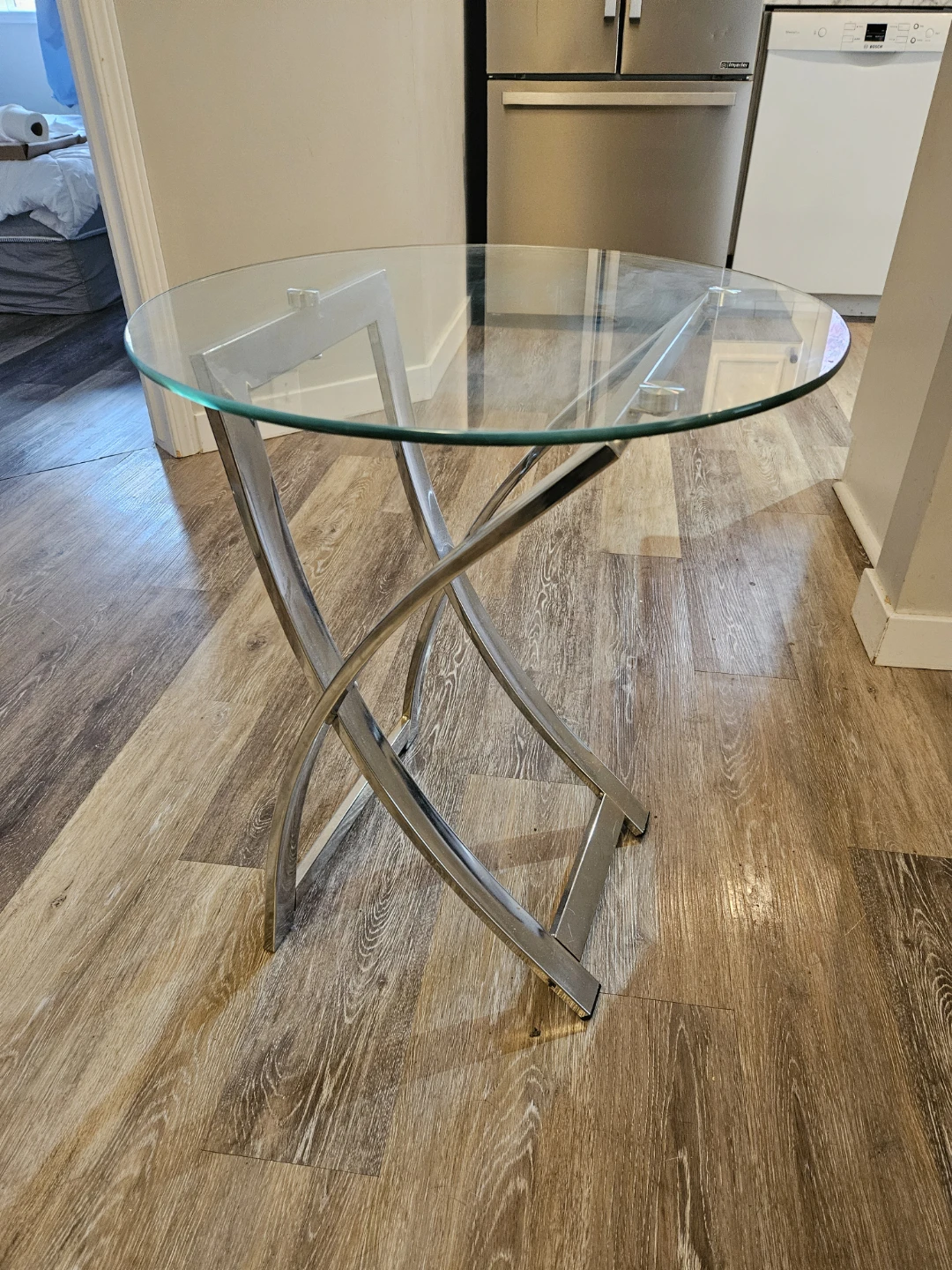Chrome and Glass Side Table