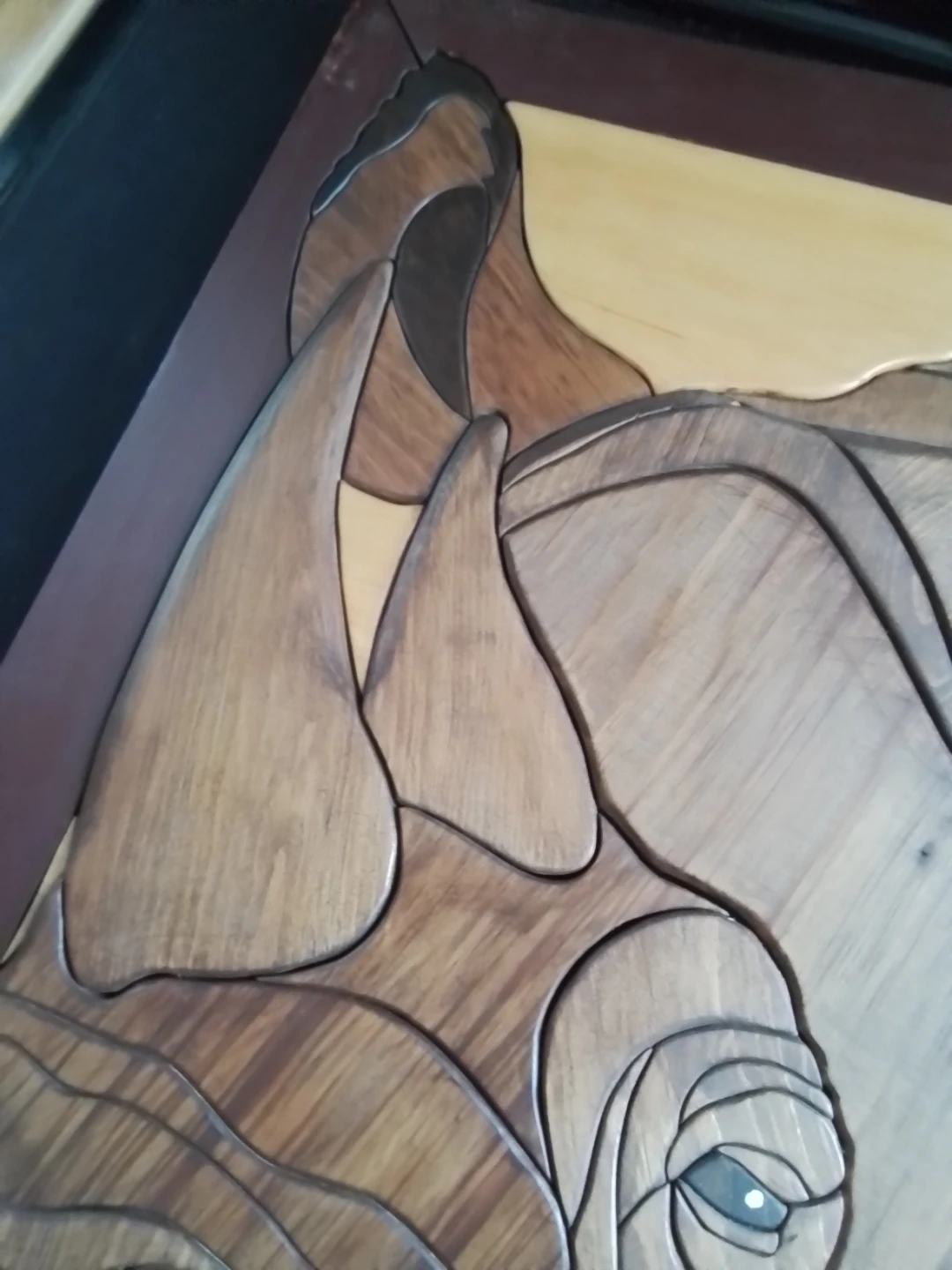 Intarsia Wooden Rhino Wall Art - photo 5