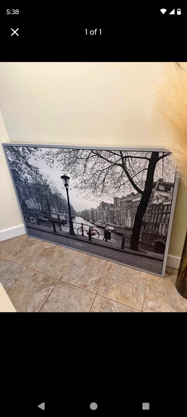 5x3 Feet Amsterdam Canal Wall Art