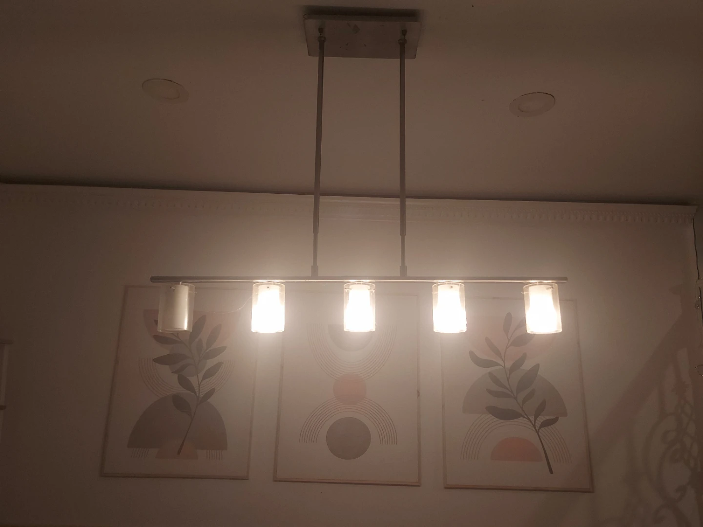 5-Light Brushed Nickel Linear Chandelier