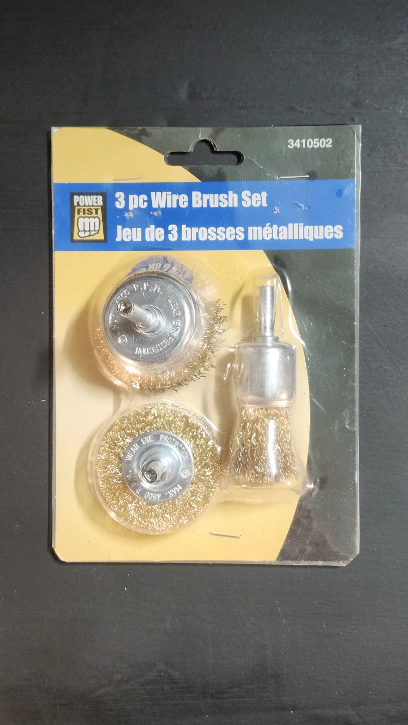 Power Fist 3 Piece Assorted Brass Wire Brush Set