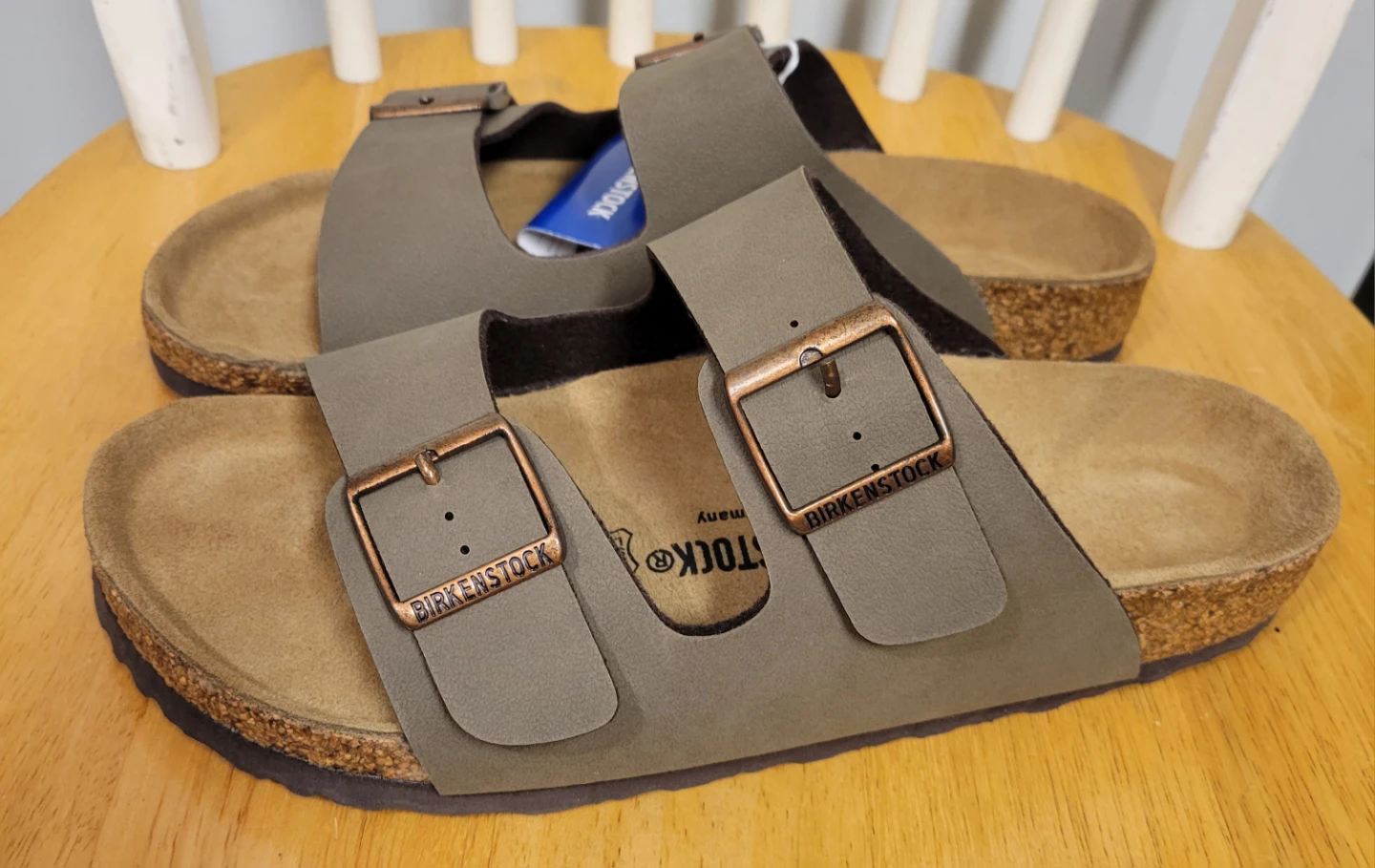NEW Birkenstock Men's Arizona Stone Birkibuc Sandals Sz 42 9 9.5 - photo 2