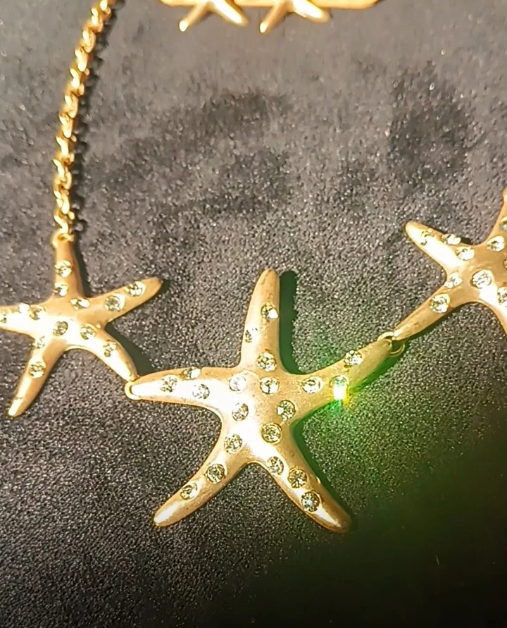 Sparkly Rhinestone Starfish Necklace and Earring - photo 2