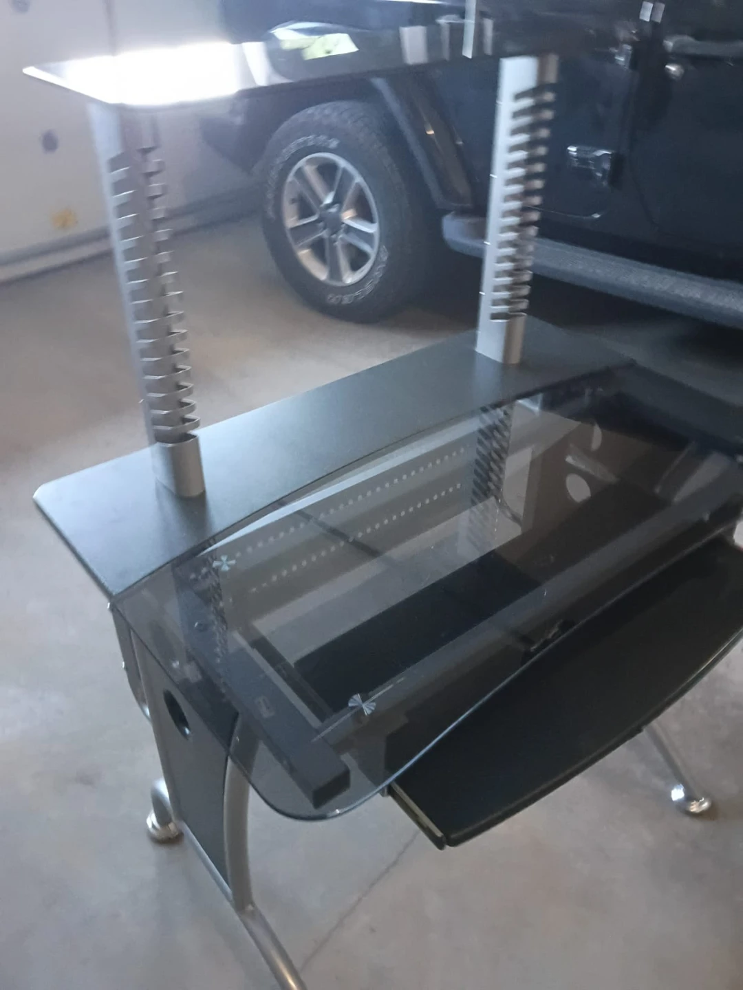 Modern Glass and Metal Computer Desk - photo 3