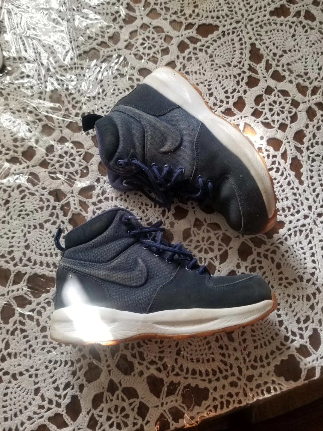 Nike Air Force High-Top Sneakers Navy Youth Size 3.5Y - photo 2