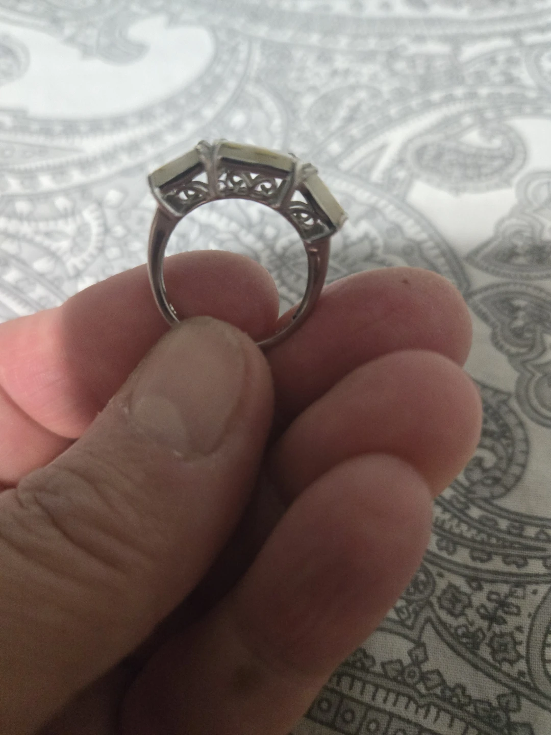 Sterling Silver and Gold Quartz Design Ring 7.5 - photo 2