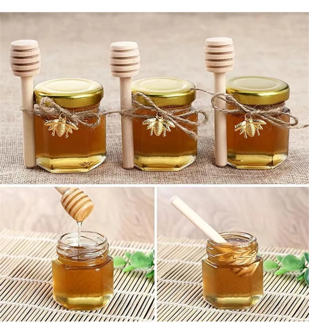 30 pk. Glass Honey Jars w/Wooden Dippers & Bee Charms...New - photo 4