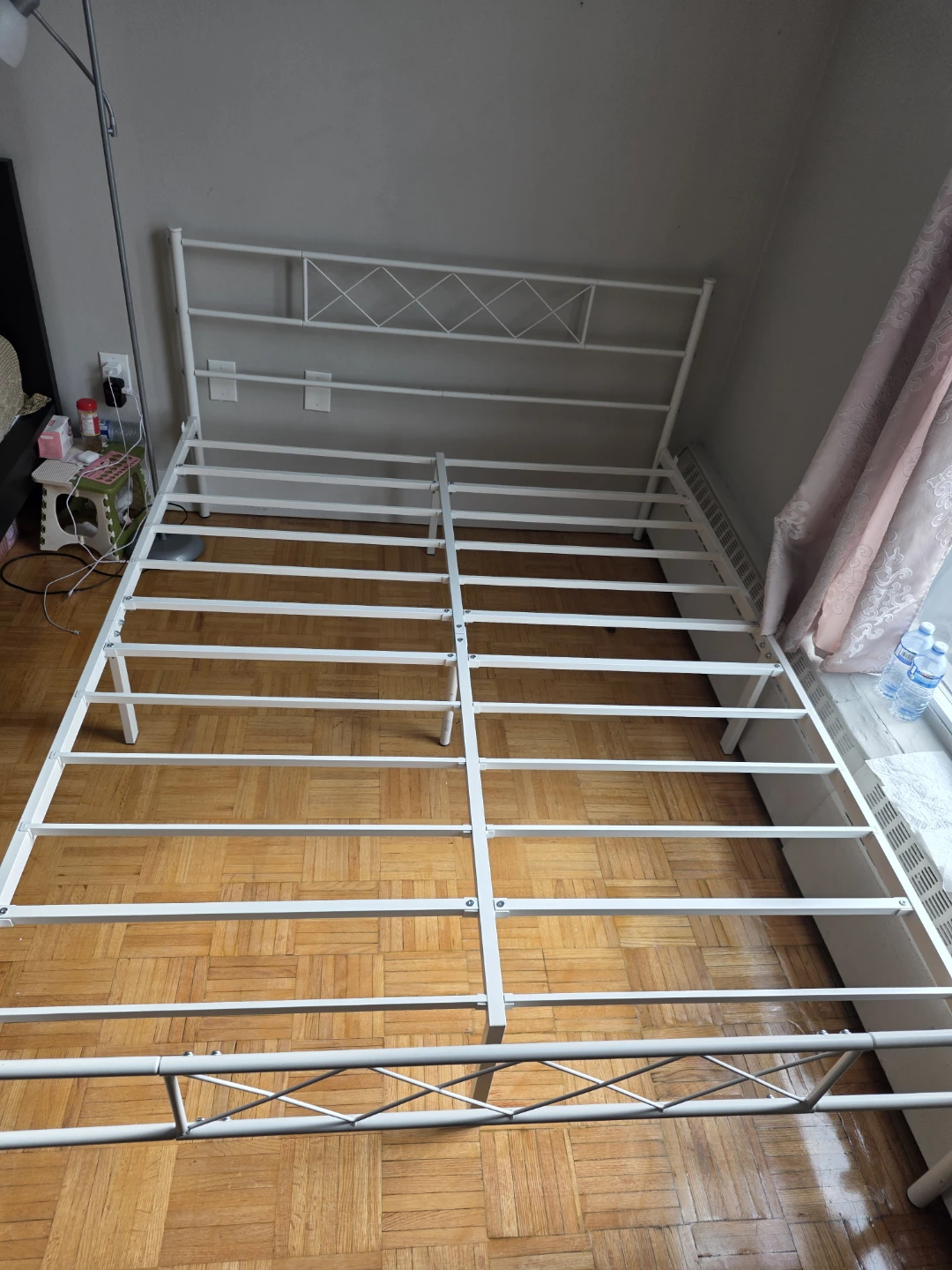 White Metal Queen Bed Frame