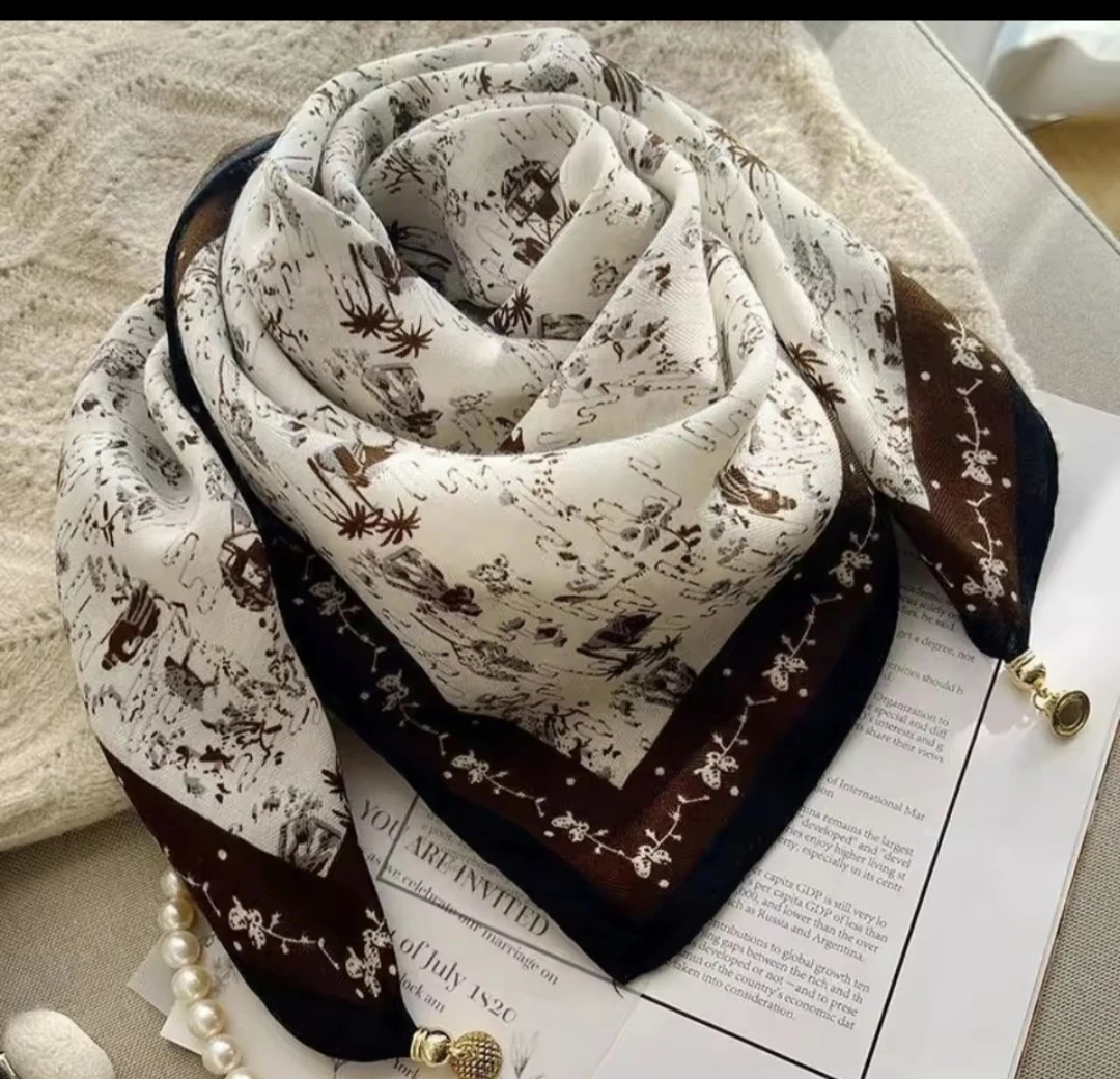 cotton linen scarf with magnetic buckle, styles as in pictures - photo 2