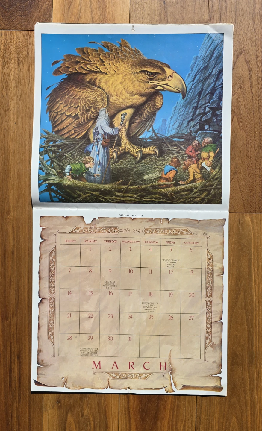 1982 J.R.R. Tolkien Calendar Illustrated by Darrell K. Sweet - photo 4