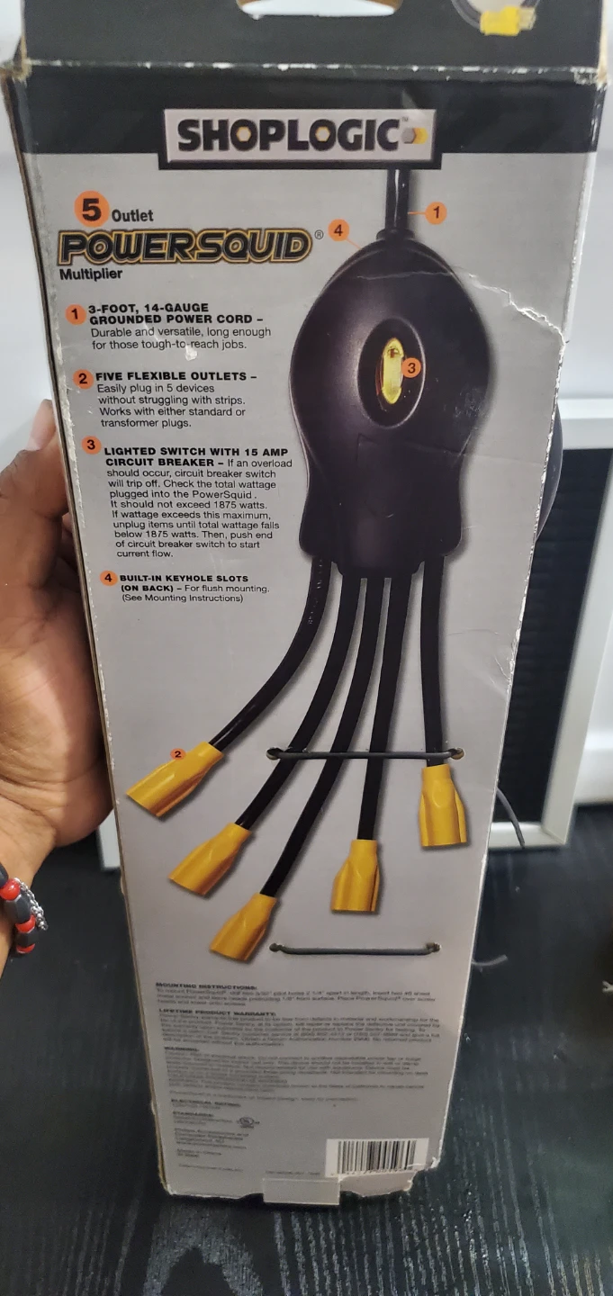 Shoplogic PowerSquid 5-Outlet Multiplier damage box - photo 2