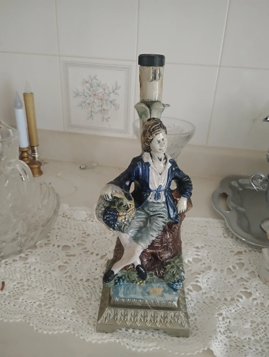 Vintage Figural Candlestick Holder made in Italy
