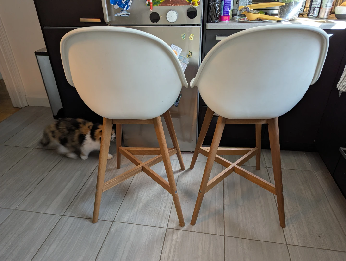 2 IKEA counter height stools - photo 3