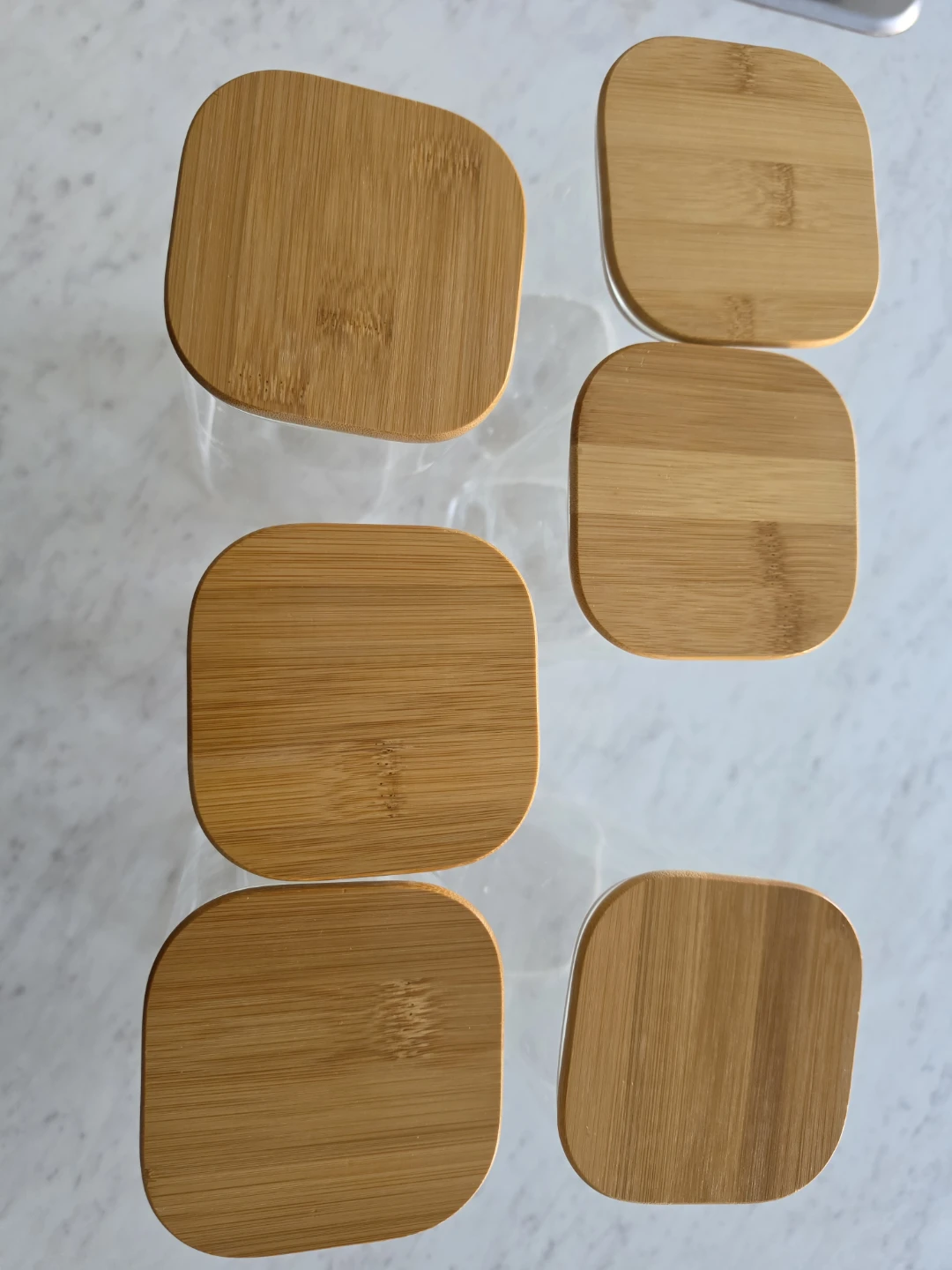 6 Glass Storage Jars with Bamboo Lids - photo 3